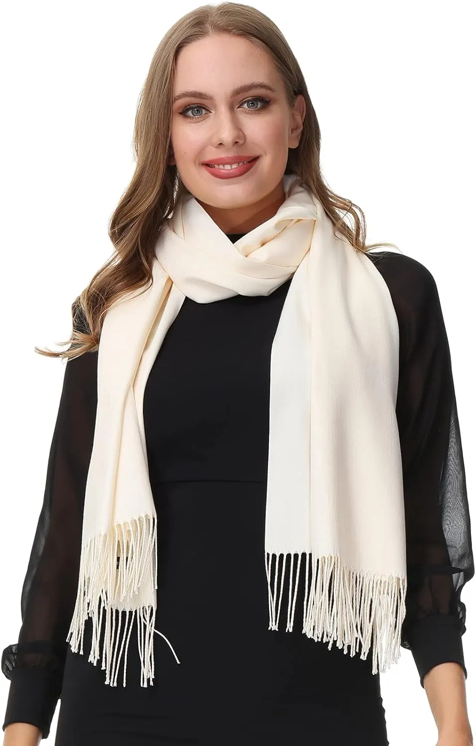 OHAYOMI Womens Pashmina Shawl Wrap Soft Warm Scarf Solid Color Pashmina