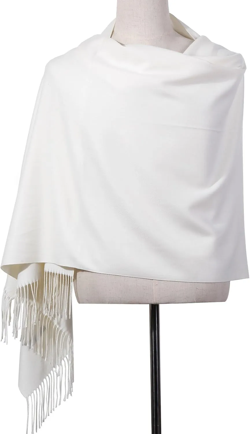 OHAYOMI Womens Pashmina Shawl Wrap Soft Warm Scarf Solid Color Pashmina