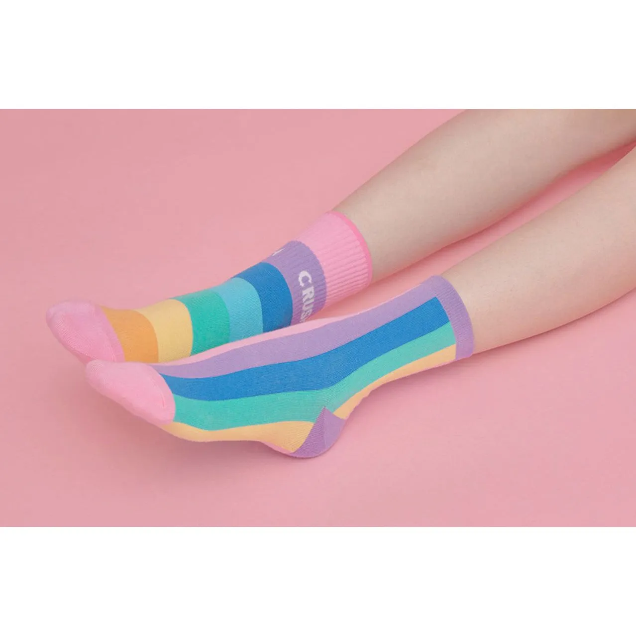Rainbow Crush Women's Crew Socks [2 Color Shade Options] Size 5-10