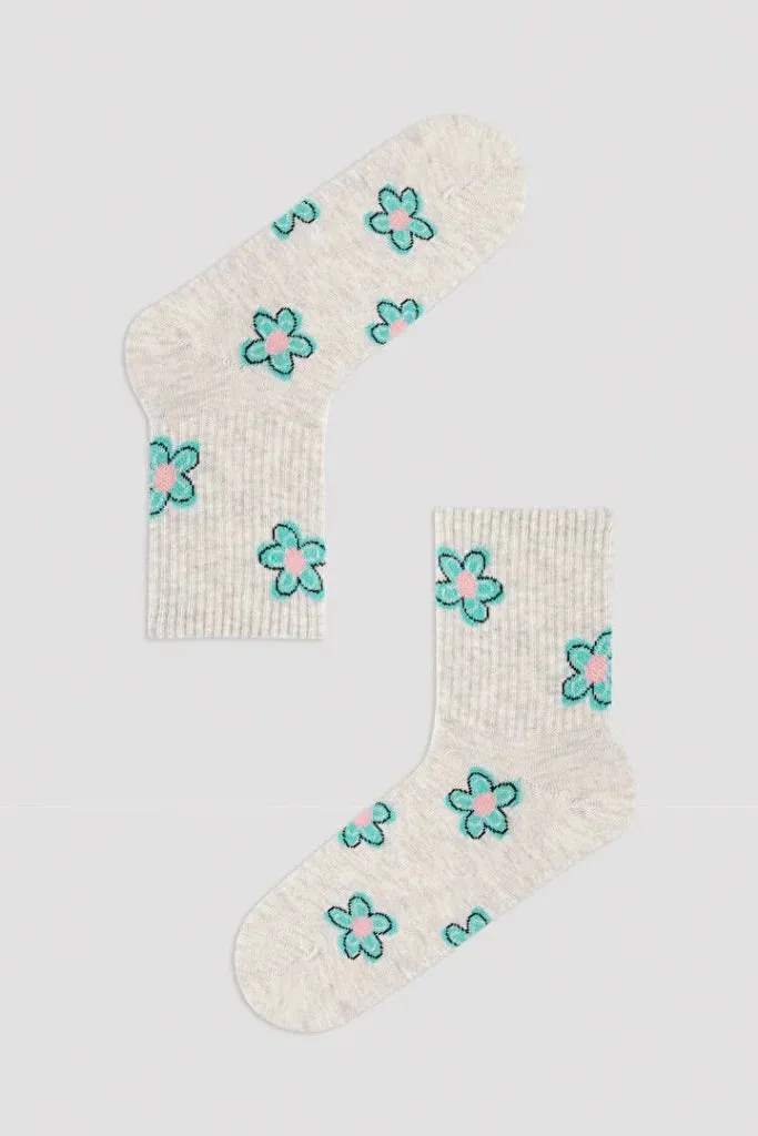 Step Up Your Socket Socks with Our Floral Check 3 Pcs Socks - Perfect for Every Occasion