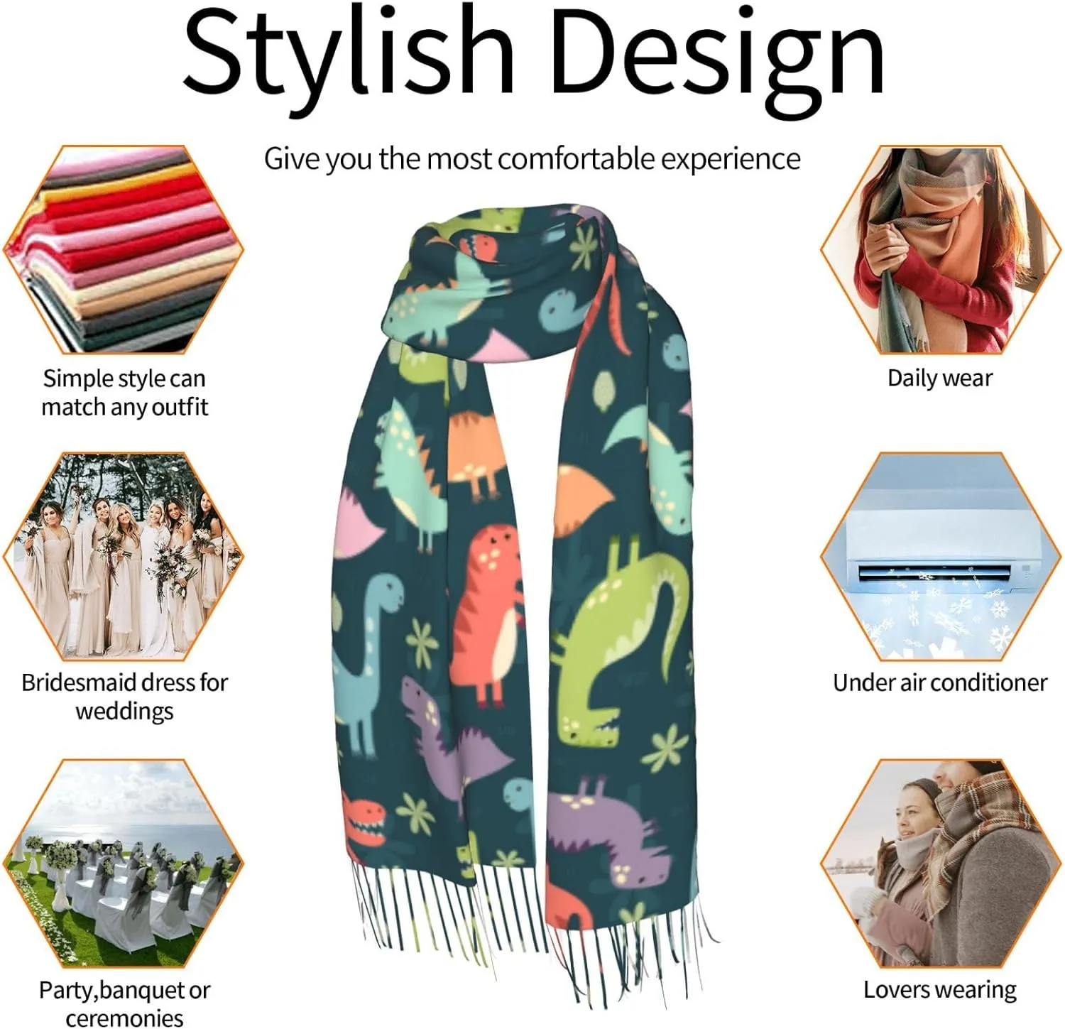 Supdreamc Cashmere Feel Scarf Soft Women Warm Cozy Scarves Multiple Colors