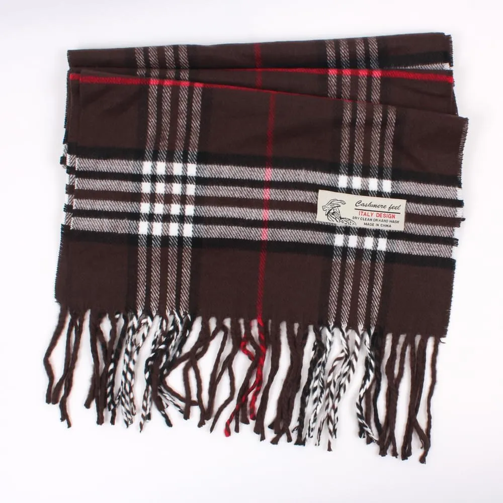 Tartan Plaid Cashmere Feel Classic Soft Luxurious Winter Scarf For Men Women