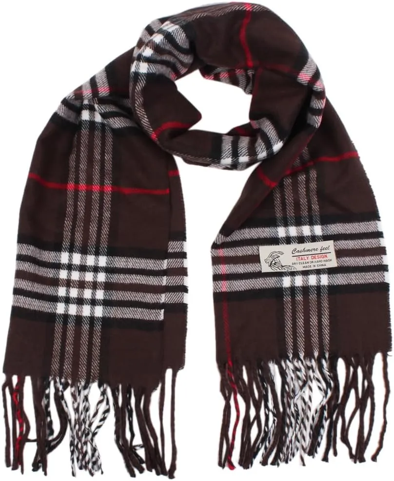 Tartan Plaid Cashmere Feel Classic Soft Luxurious Winter Scarf For Men Women