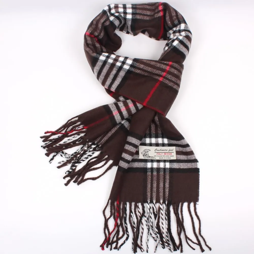 Tartan Plaid Cashmere Feel Classic Soft Luxurious Winter Scarf For Men Women