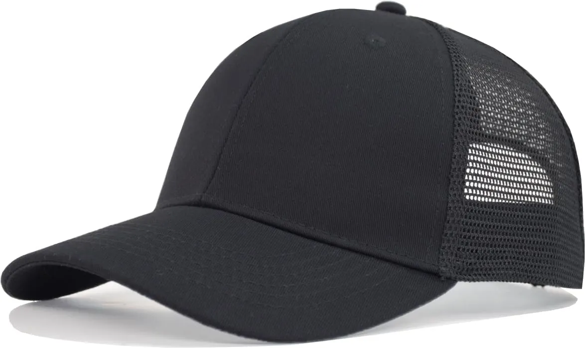 TSSGBL Multiple Sizes S,M,L,XL,XXL Snapback Baseball Trucker Hat Basic No-Logo Plain Men Women Mesh Work Ball Cap