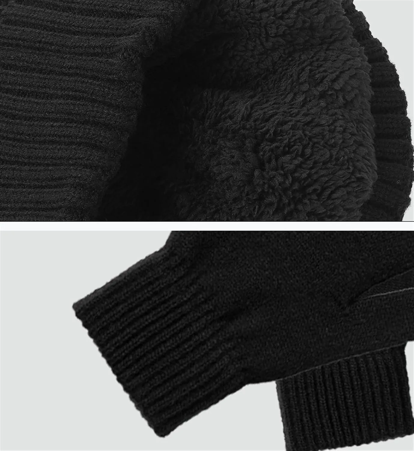 Winter Beanie Hat Scarf Touchscreen Gloves Set Warm Fleece Lined Skull Caps Neck Warmer for Men Women