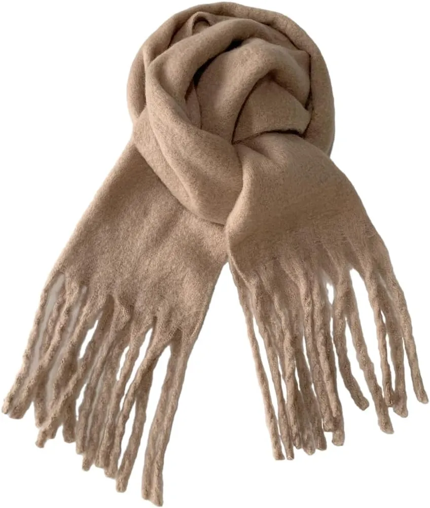 Winter Scarf for Women Big Chunky Scarf Solid Warm Soft Oversized Thick Blanket Scarves Shawl Cashmere Feel