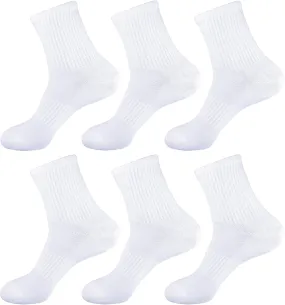 Womens 6-Pack Anti Odor Quarter Crew Moisture Wicking Sports Cotton Socks for Athletes Foot, Size 6-10