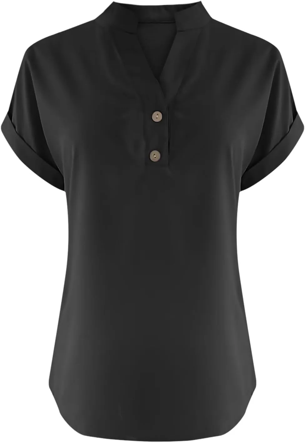 Womens Office Ready Linen Blouses Summer Tops 2025 V Neck Button Down Shirts Casual Tunic Work Vacation Wear