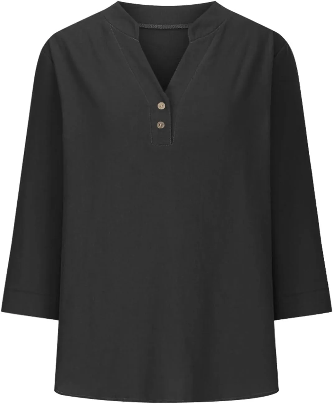 Womens Office Ready Linen Blouses Summer Tops 2025 V Neck Button Down Shirts Casual Tunic Work Vacation Wear