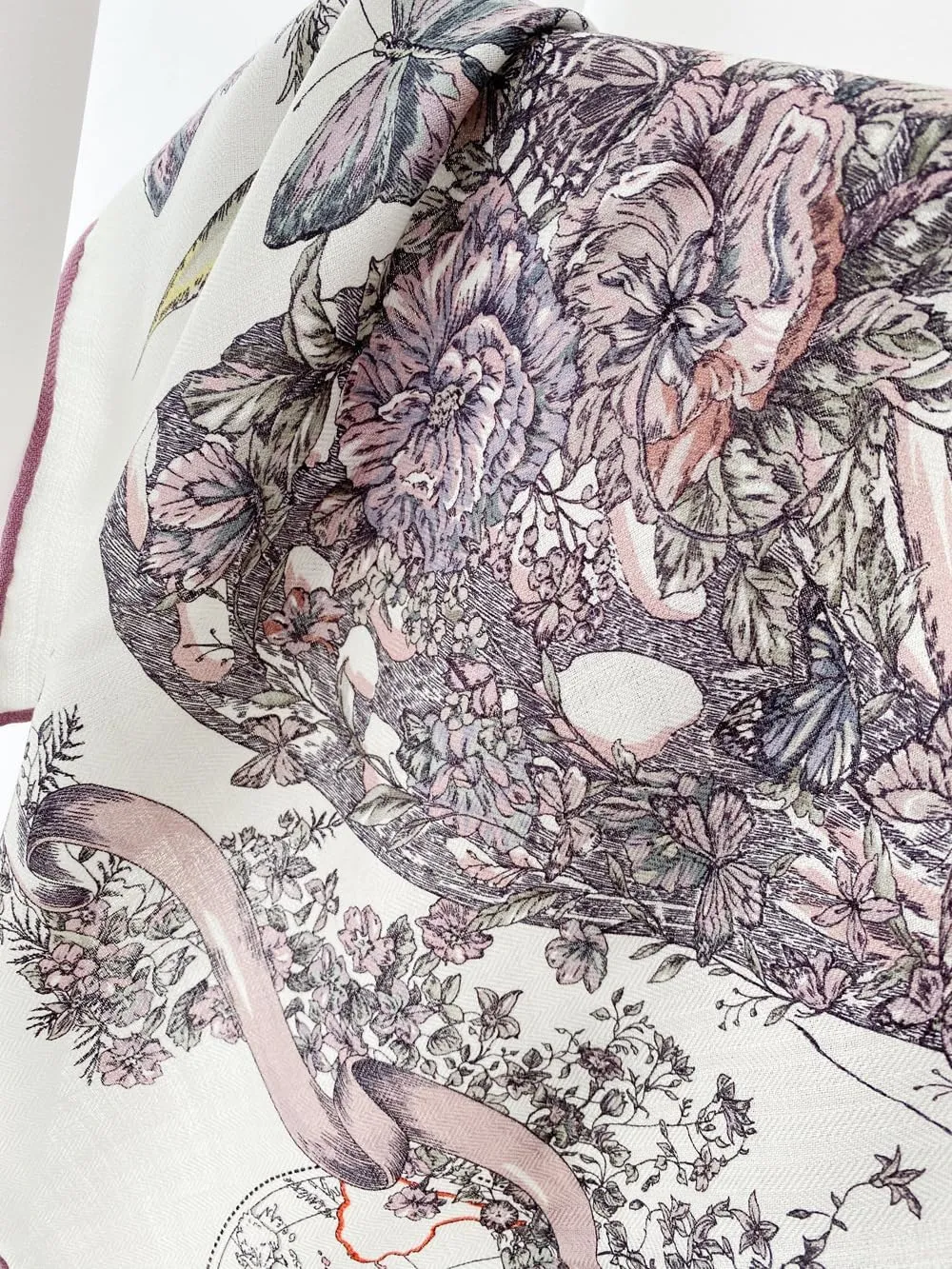 Women's Square Wool Blend Silk Scarf, 33 inches, Double Sides Printed,Luxury Scarf with Gift Box